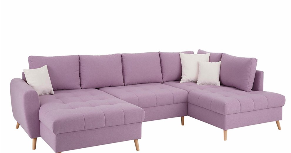Sofa nỉ “tone” tím mang lại vẻ đẹp độc lạ cho phòng khách